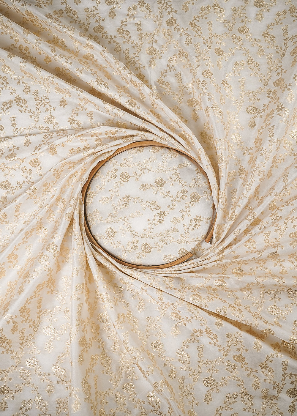 White Dyeable Silk Fabric With All Over Zari Handloom 24970