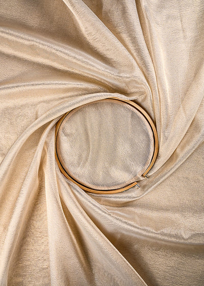 White Dyeable Chanderi Fabric With All Over Zari Handloom 25052