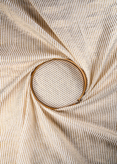 White Dyeable Chanderi Fabric With All Over Zari Handloom 25057