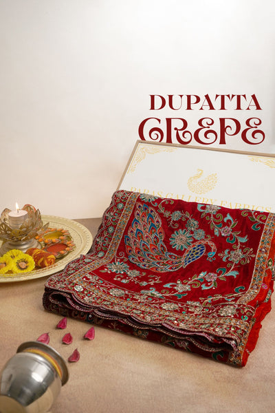 Multi-Color Crepe Dupatta All Over Zari And Sequins Work 25070