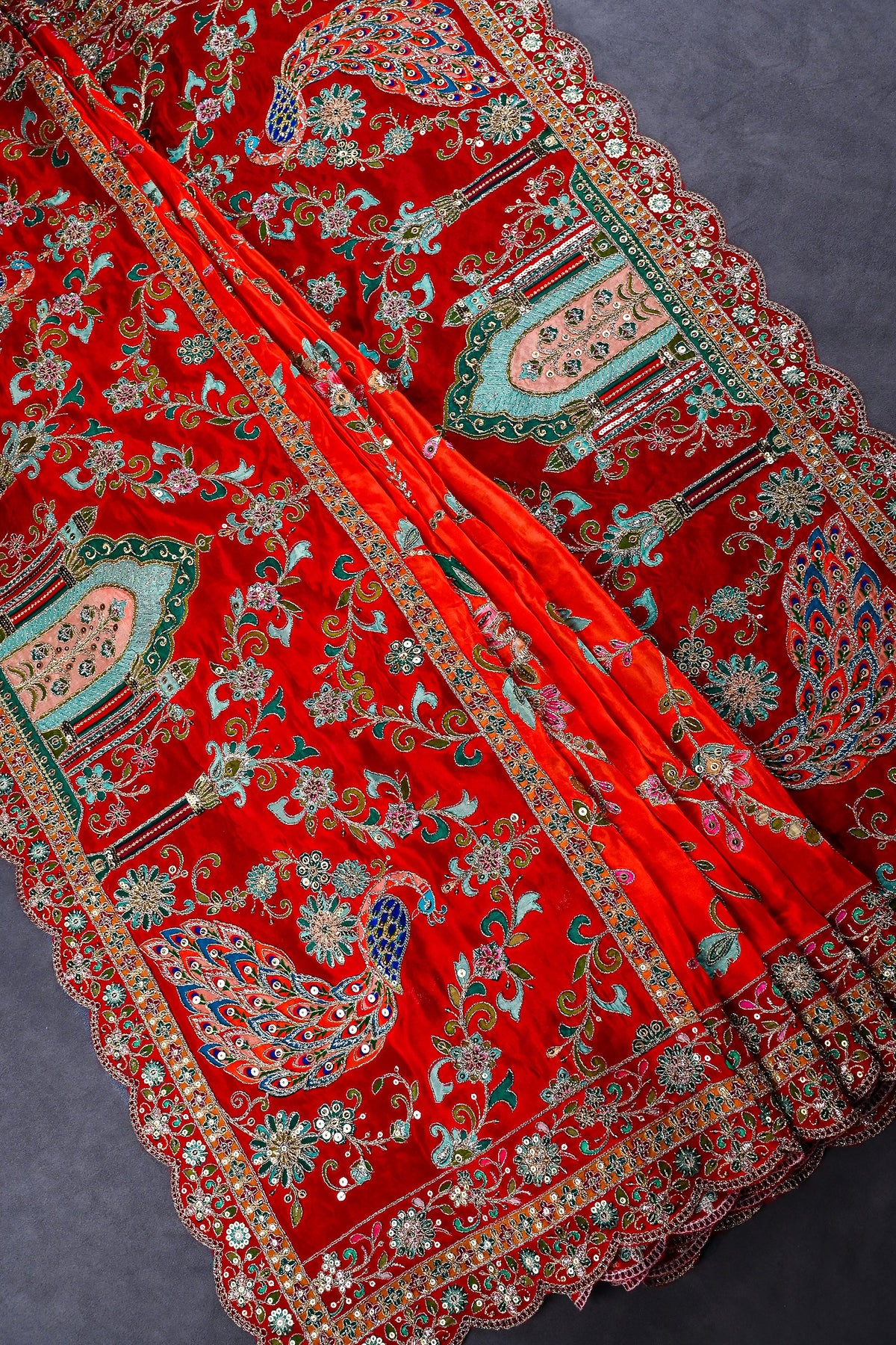 Multi-Color Crepe Dupatta All Over Zari And Sequins Work 25070