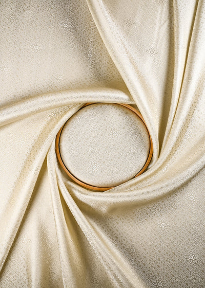 Golden Dyeable Tissue Fabric With All Over Zari Handloom 25155