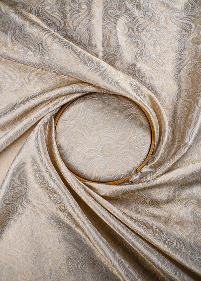 Golden Dyeable Tissue Fabric With All Over Zari Handloom 25203