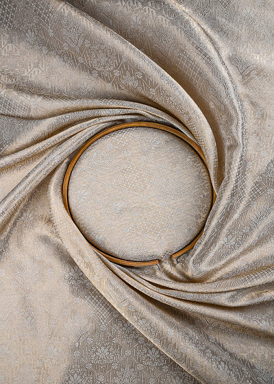 Golden Dyeable Tissue Fabric With All Over Zari Handloom 25204