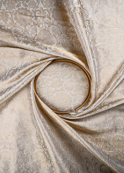 Golden Dyeable Tissue Fabric With All Over Zari Handloom 25206