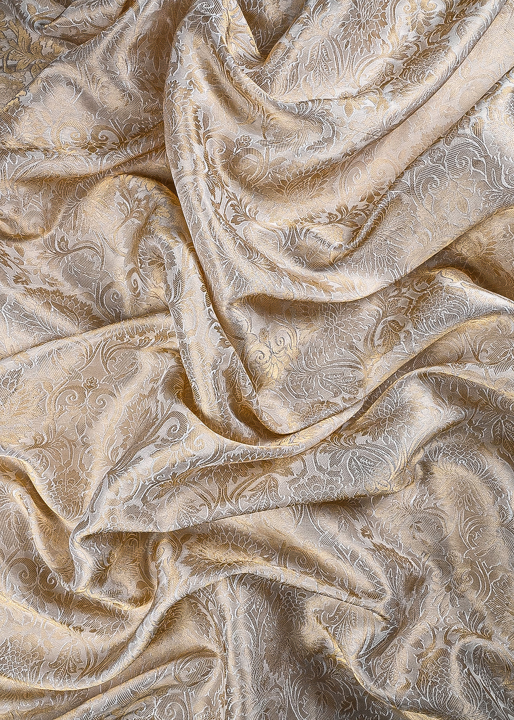 Golden Dyeable Tissue Fabric With All Over Zari Handloom 25206