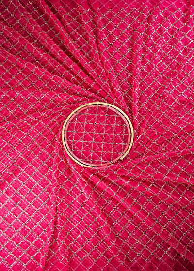 Rani Pink Net Fabric With All Over Sequins And Katdana Work 25219