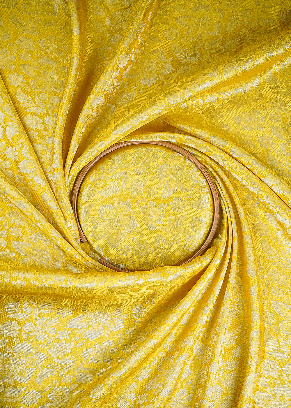 Yellow Tissue Fabric With All Over Zari Handloom 25326