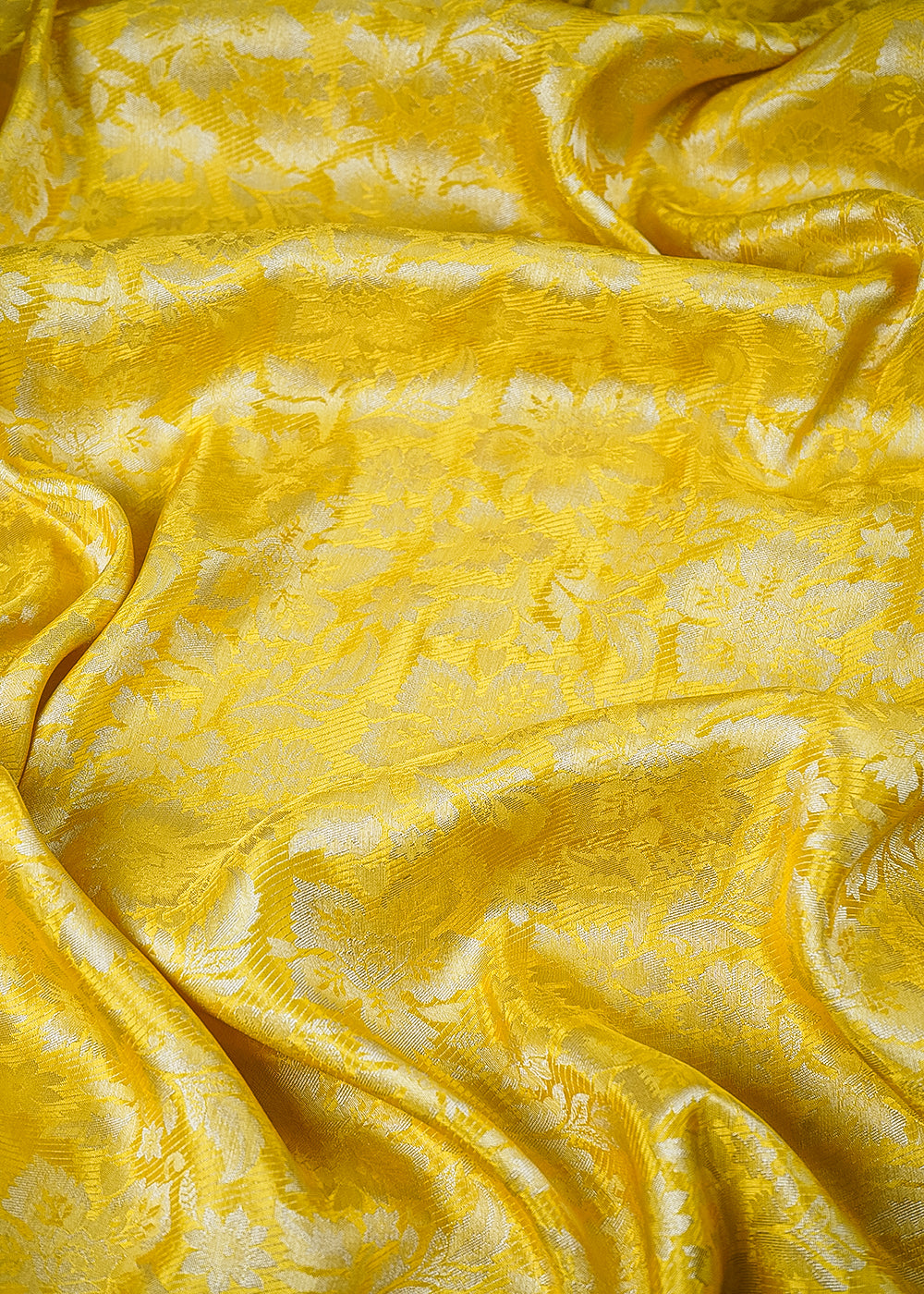 Yellow Tissue Fabric With All Over Zari Handloom 25326