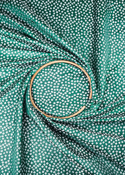 Bottle Green Banarasi Silk Fabric With All Over Bandhini Work 25385