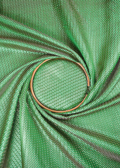 Bottle Green Banarasi Brocade Fabric With All Over Zari Handloom 25400
