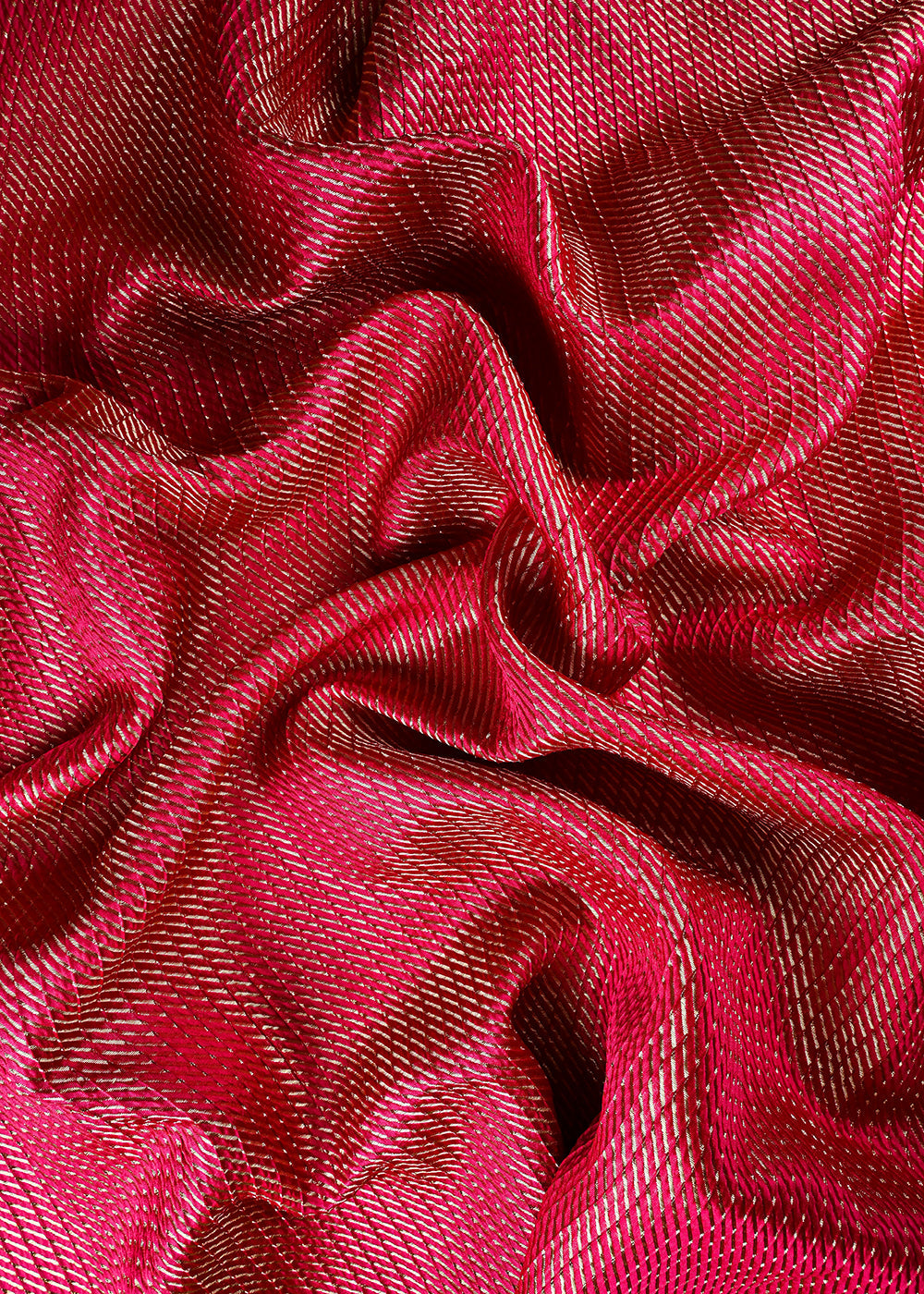 Rani Pink Banarasi Brocade Fabric With All Over Zari Handloom 25406