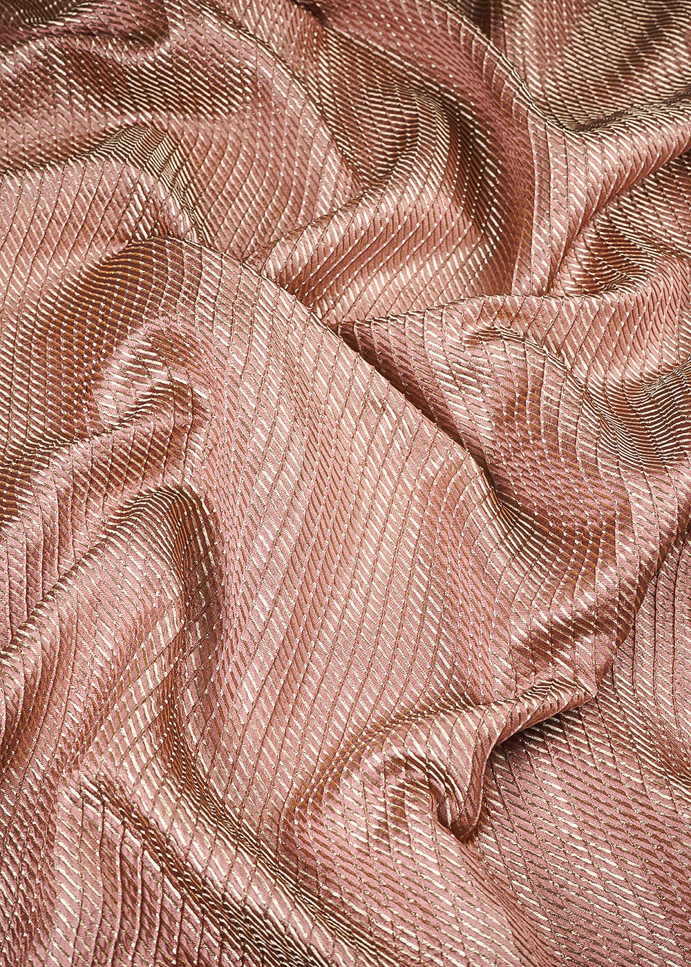 Brown Banarasi Brocade Fabric With All Over Zari Handloom 25409