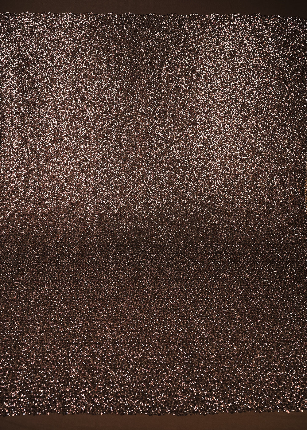 Brown Imported Net Fabric With All Over Sequins, Katdana And Bead Work With One Side Border 25617