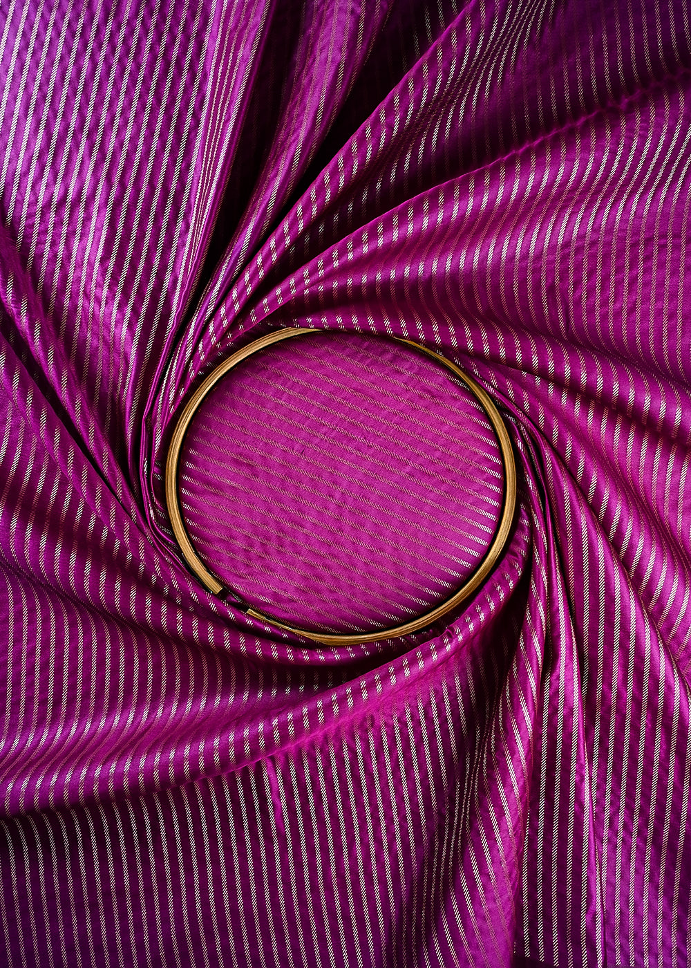 Purple Banarasi Brocade Fabric With All Over Zari Handloom 25753
