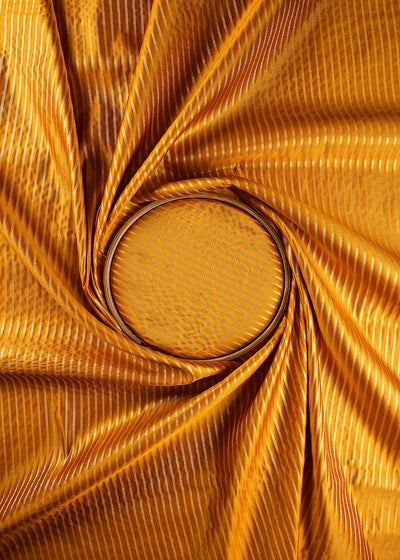 Mustard Banarasi Brocade Fabric With All Over Zari Handloom 25759