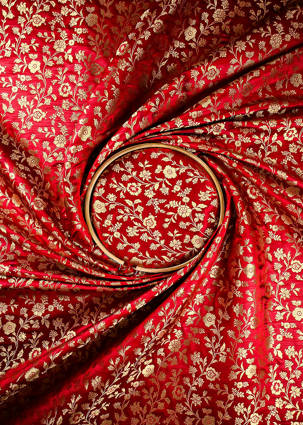 Maroon Banarasi Brocade Fabric With All Over Zari Handloom 25846