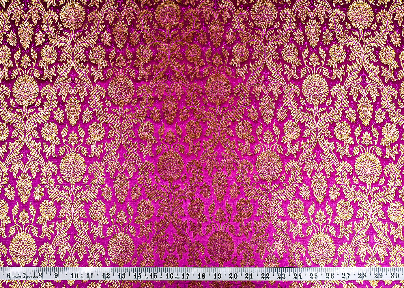(Pre-Cut 2.25 MTR) Purple Banarasi Brocade Fabric With All Over Zari Handloom 26327
