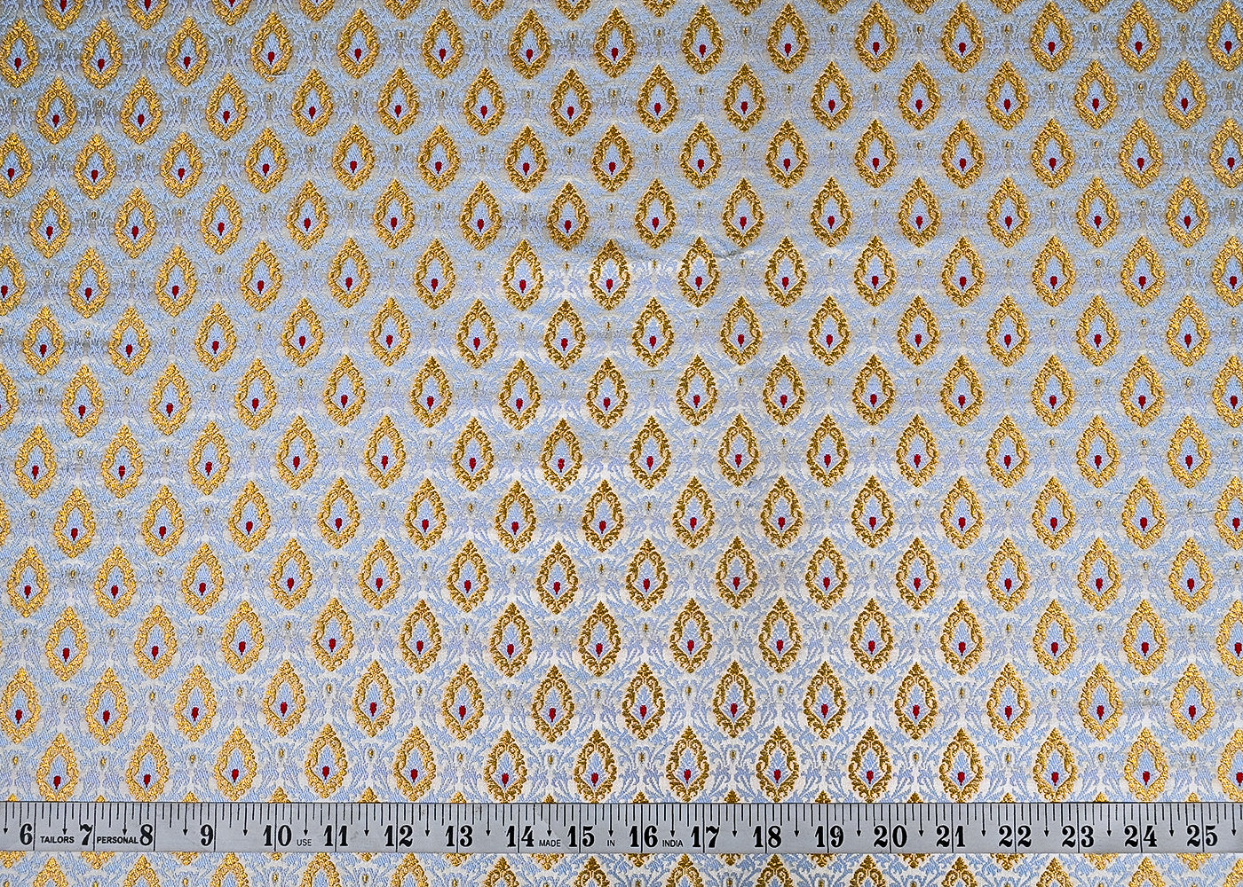 (Pre-Cut 1.65 MTR) Grey Banarasi Brocade Fabric With All Over Zari Handloom 26342