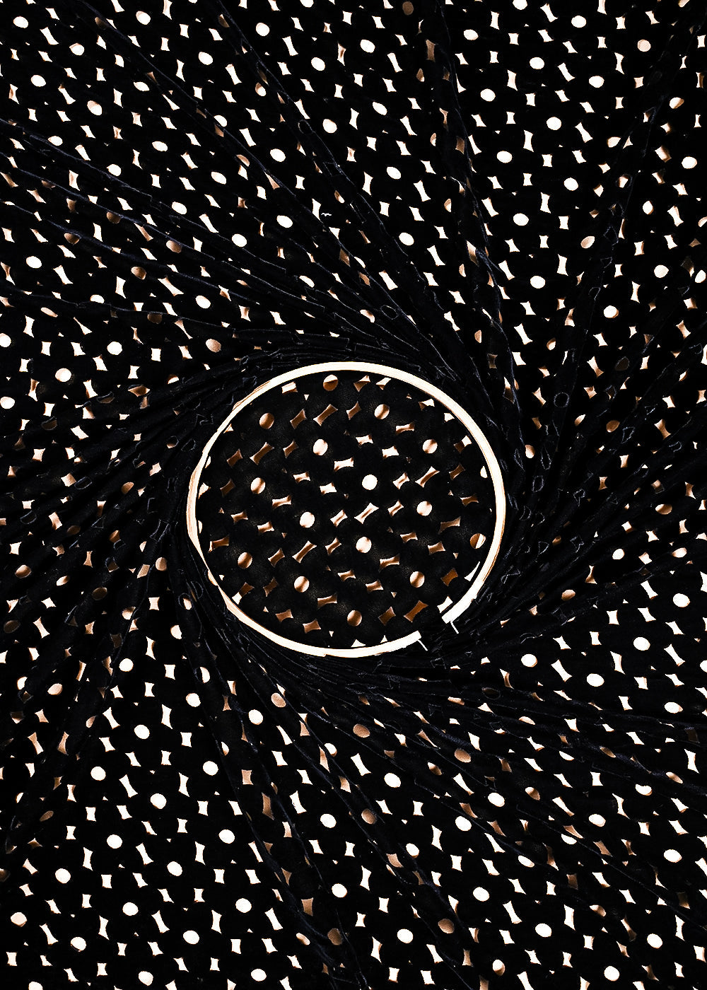 Black Velvet Fabric With All Over Cut Work 26437