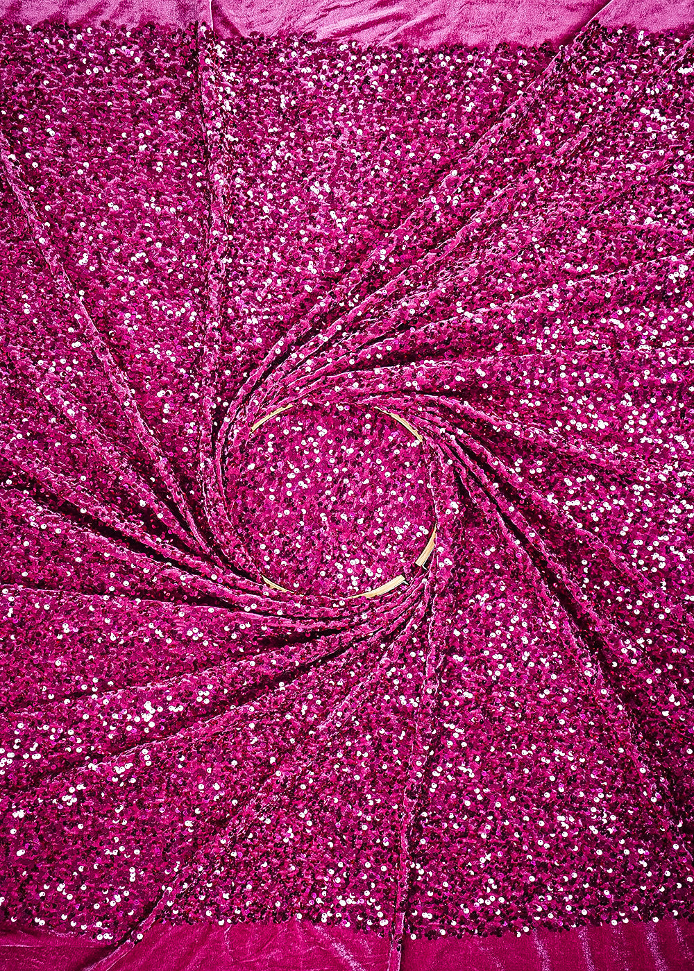 Drak Pink Velvet Fabric With All Over Sequins Work 26441