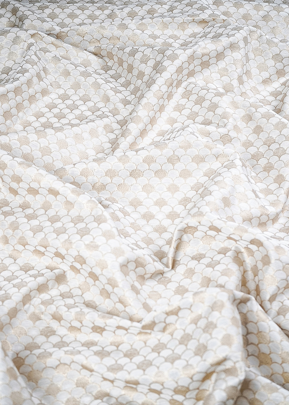 White Dyeable Chanderi Fabric With All Over Zari Handloom 26479