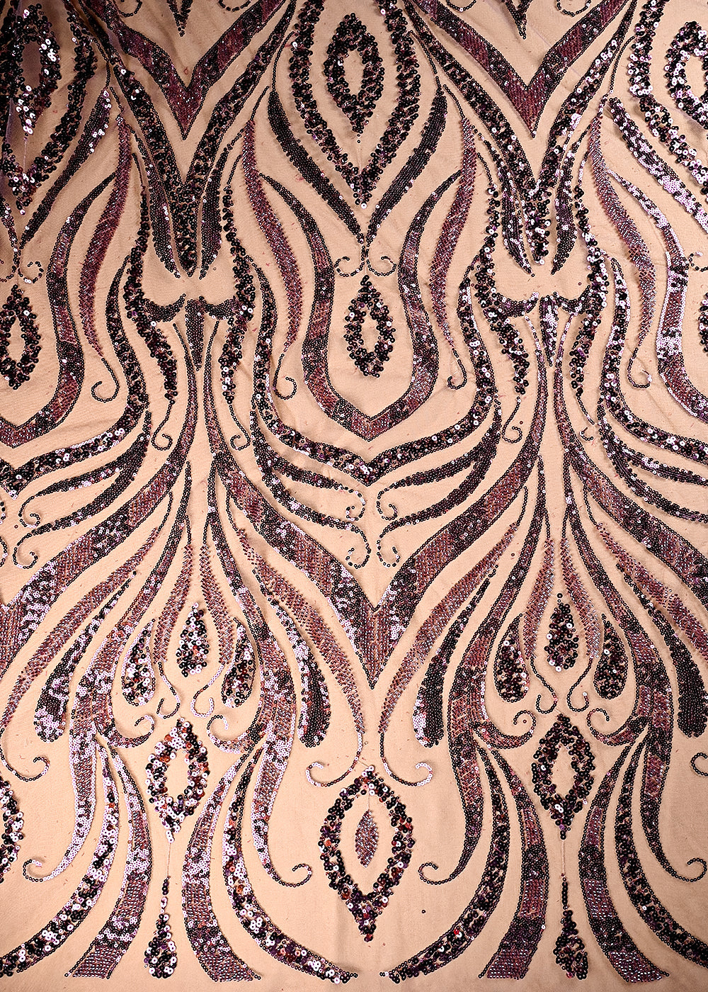 (Pre Cut 2.25 MTR) Onion Net Fabric With All Over Sequins And Katdana Work 26505