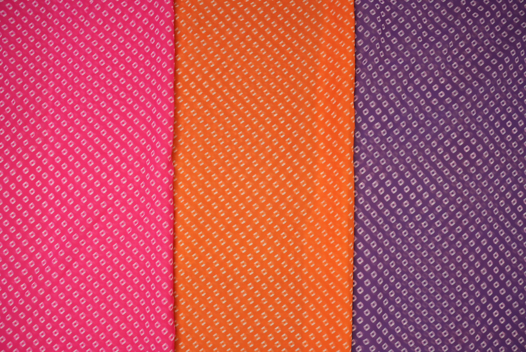 Orange Bandhini Digital Printed Fabric