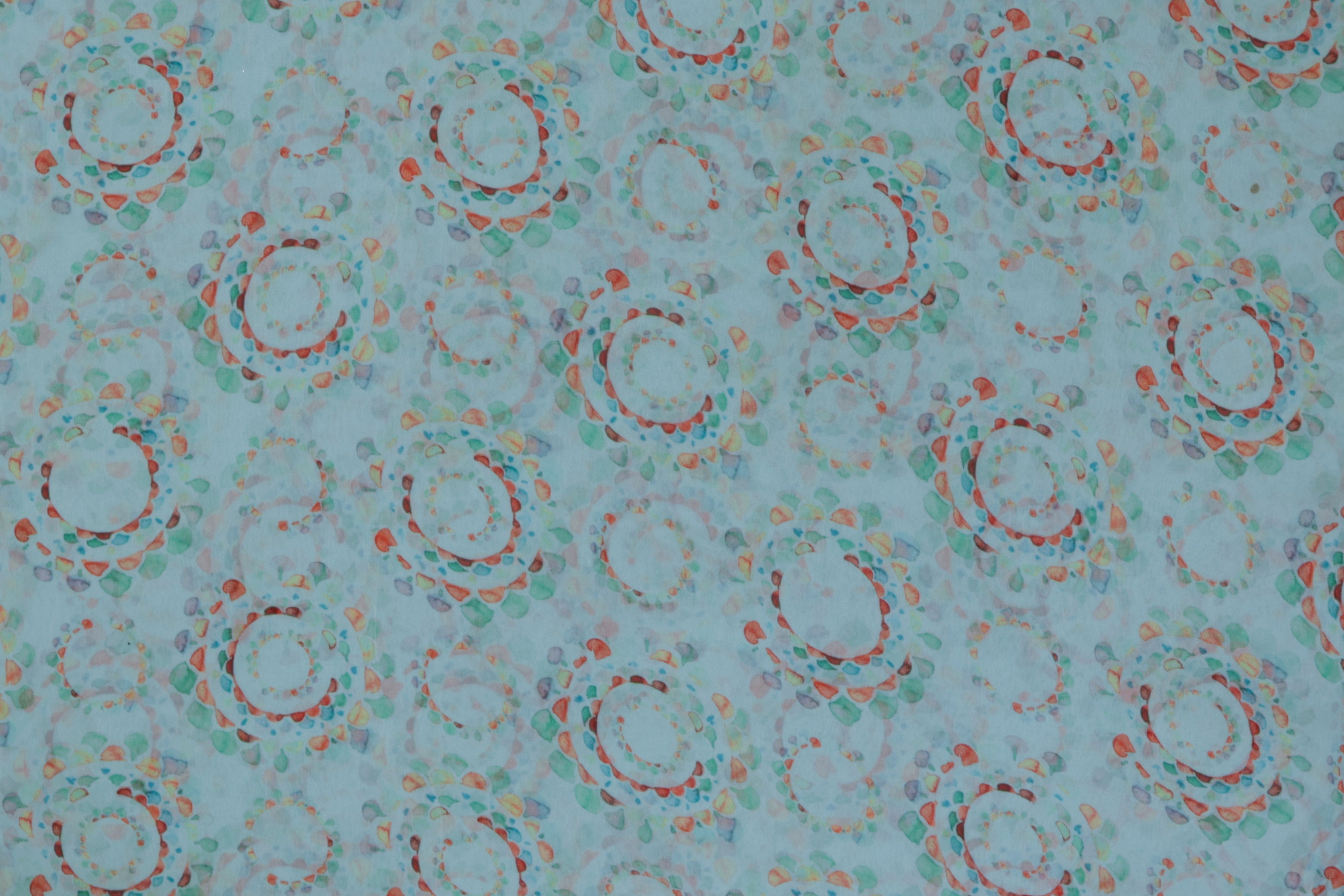 Pastel Blue Abstract Digital Printed Georgette Fabric