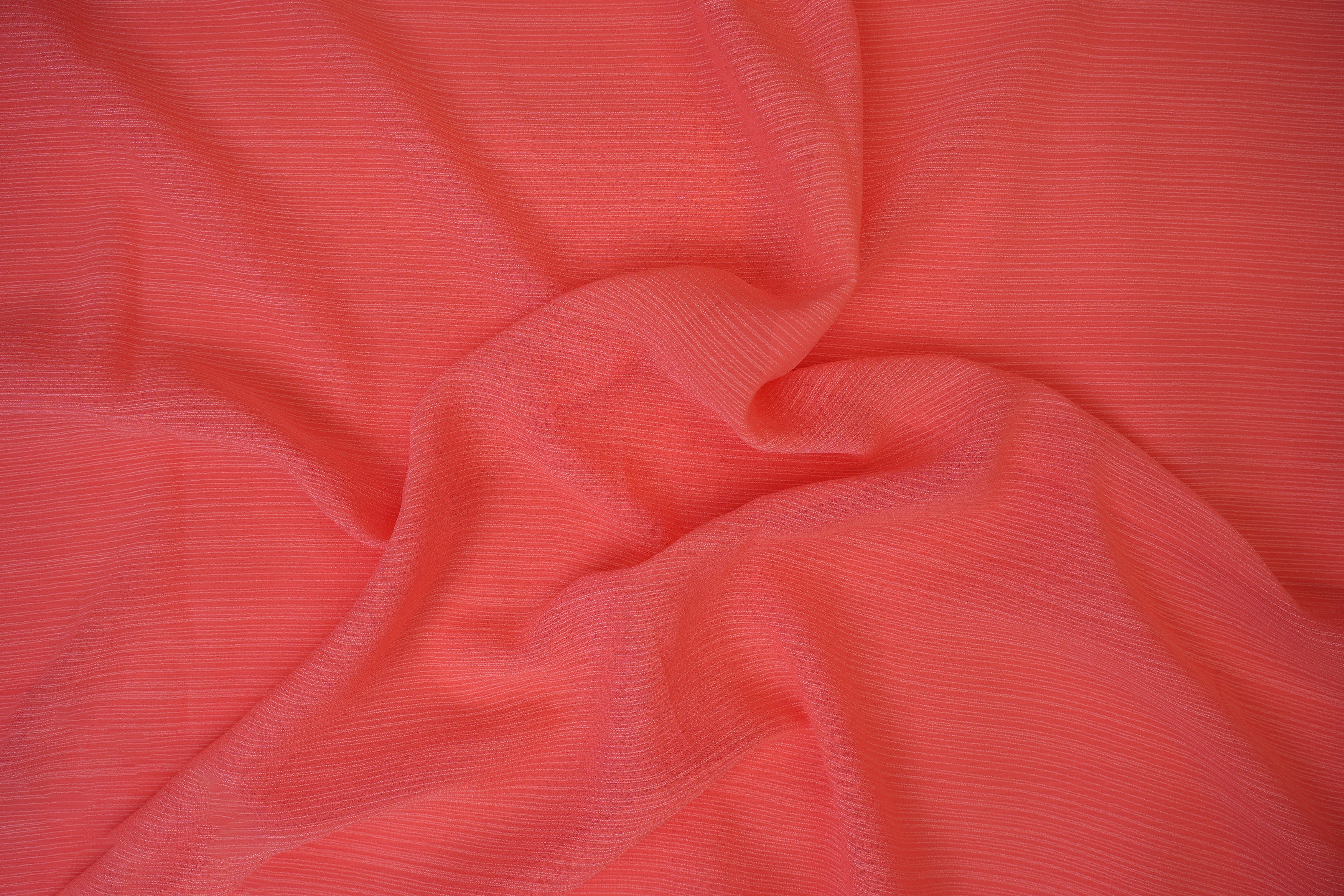 Peach gajri coloured barbie chiffon fabric