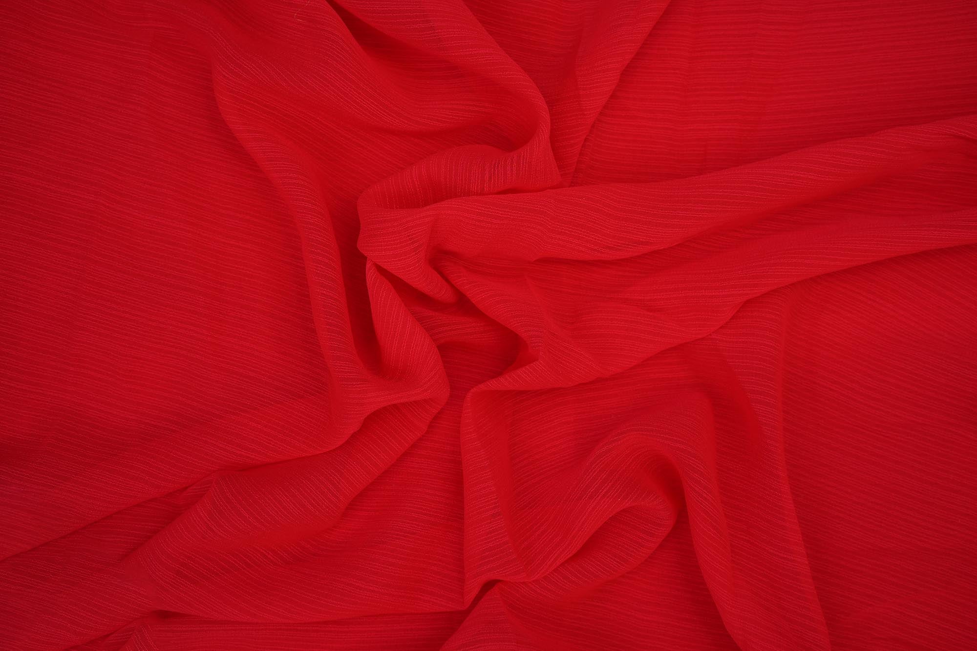 Red coloured barbie chiffon fabric