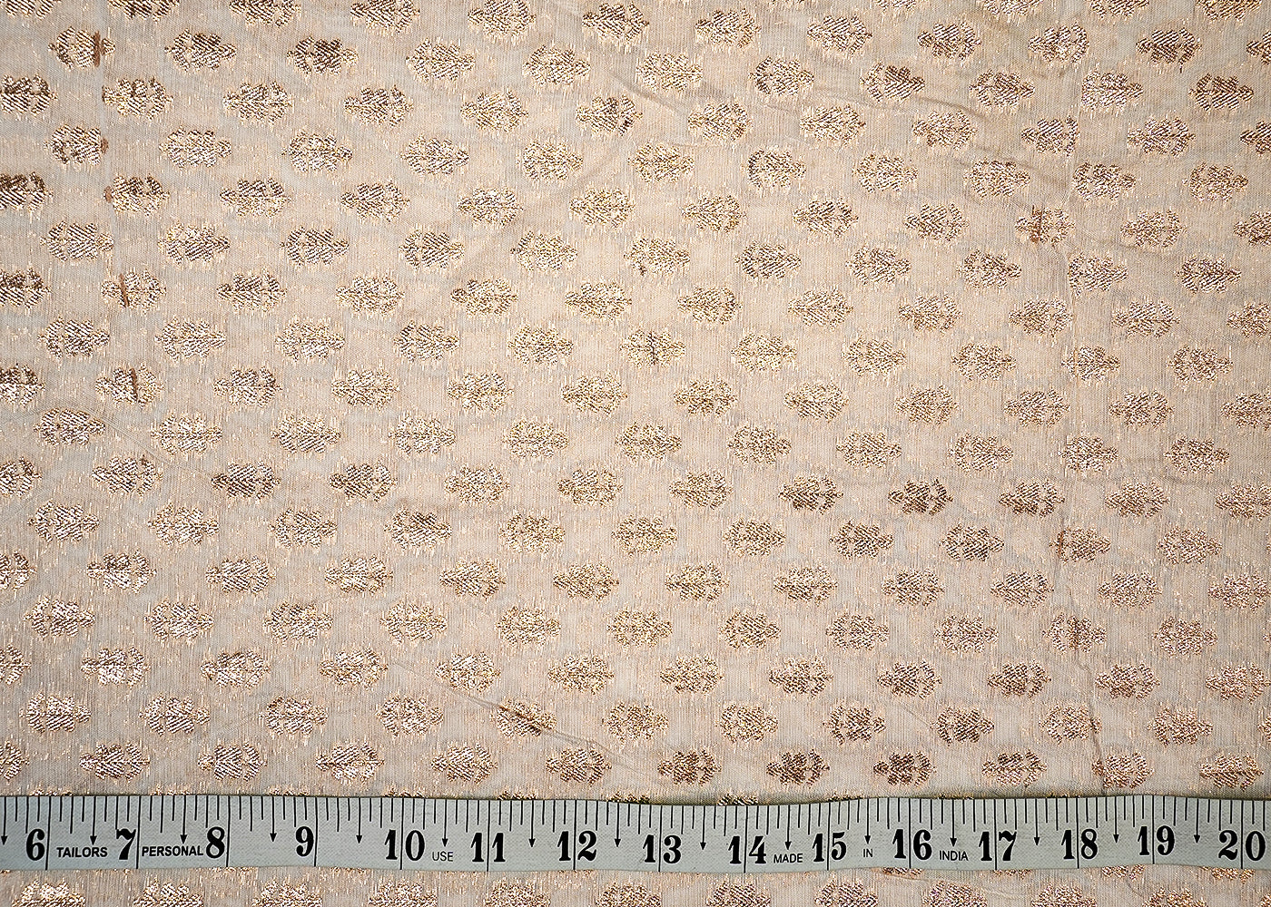 Golden Elegance Chanderi Fabric with Buti of Badla Zari Work