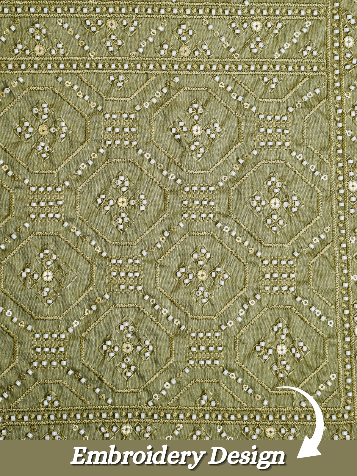 The Riwaayat – Unstitched Olive Green Nehru Jacket Fabric for Men 12116