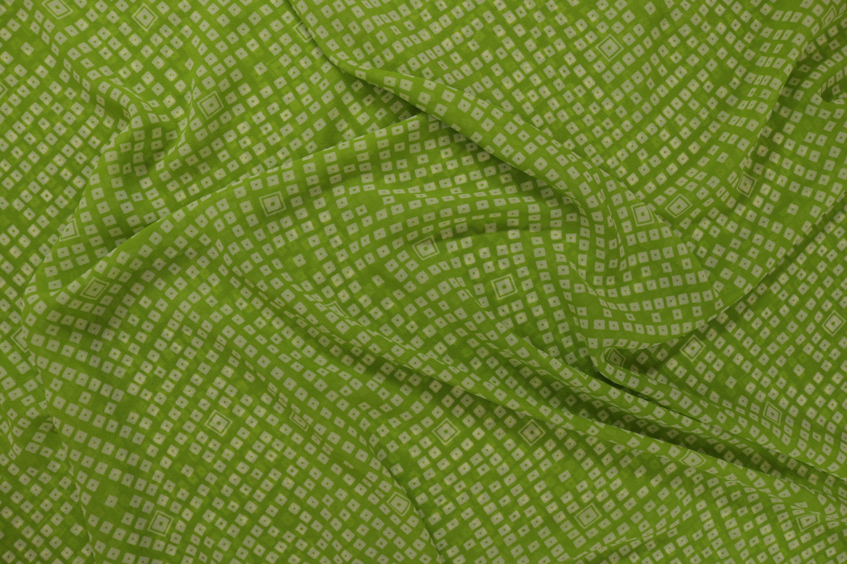 Green Abstract Digital Printed Rayon Fabric