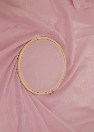 Baby Pink Coloured Glass Organza Fabric  7447(13)-1