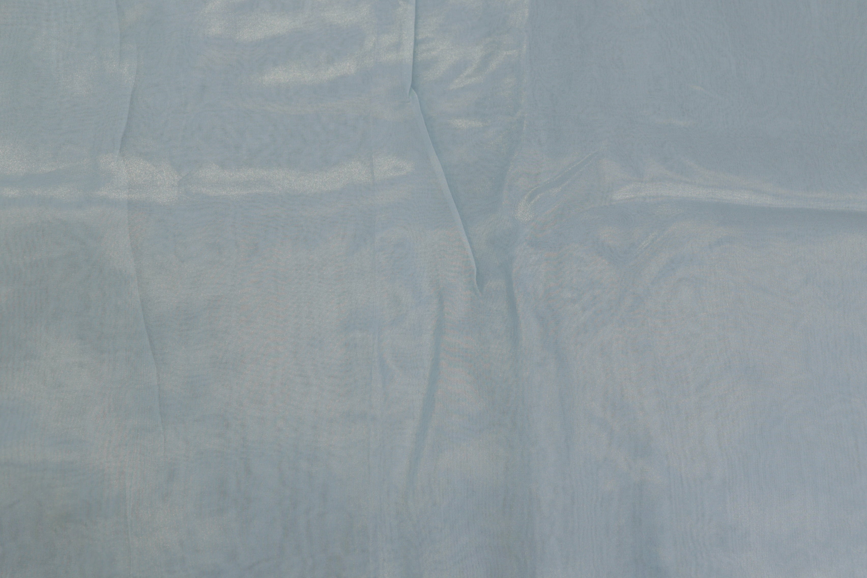 Powder blue coloured glass oraganza fabric