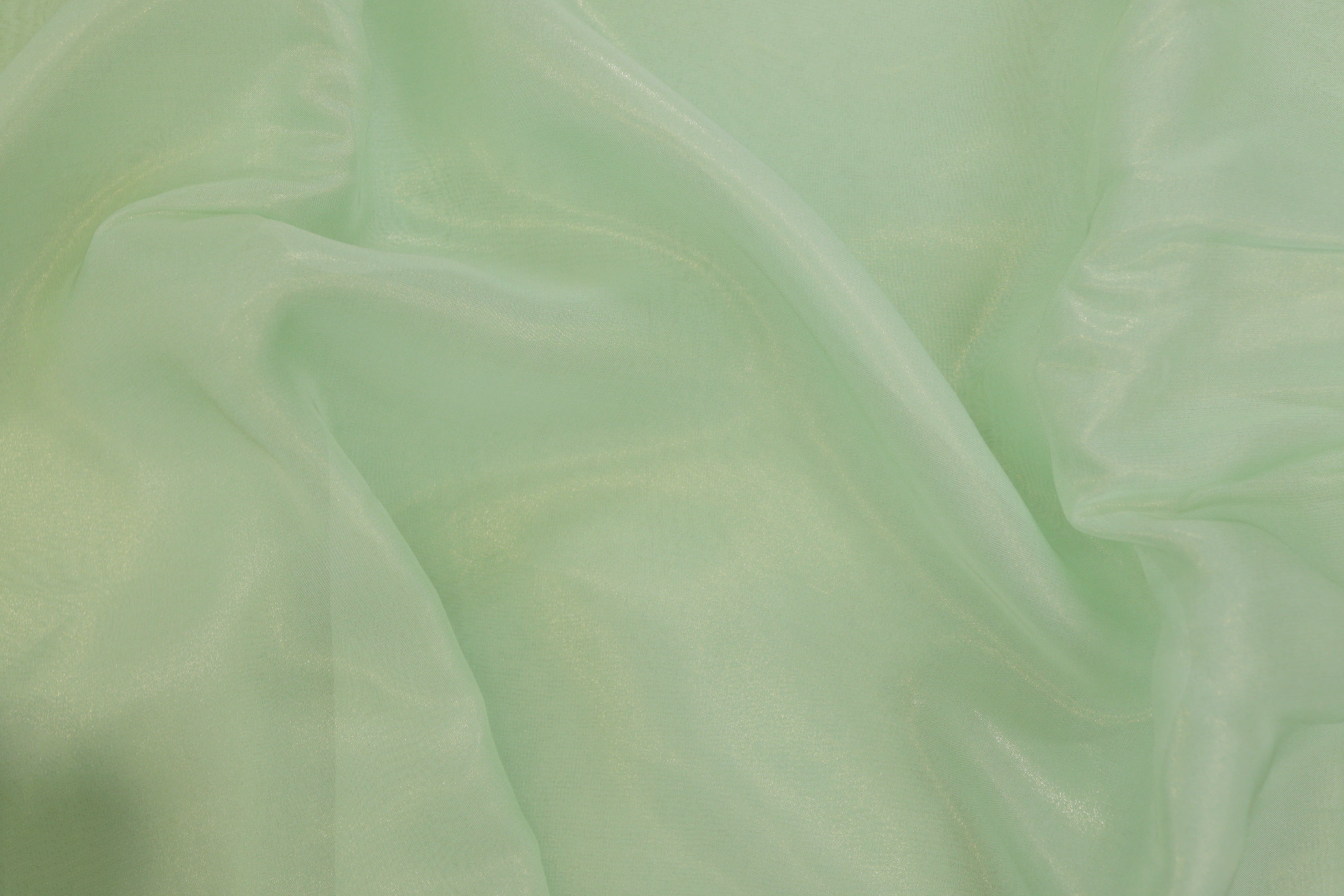 Pastel green coloured glass oraganza fabric