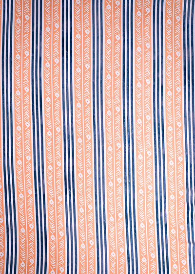Peach Armani Satin Fabric With All Over Abstract Print 7583
