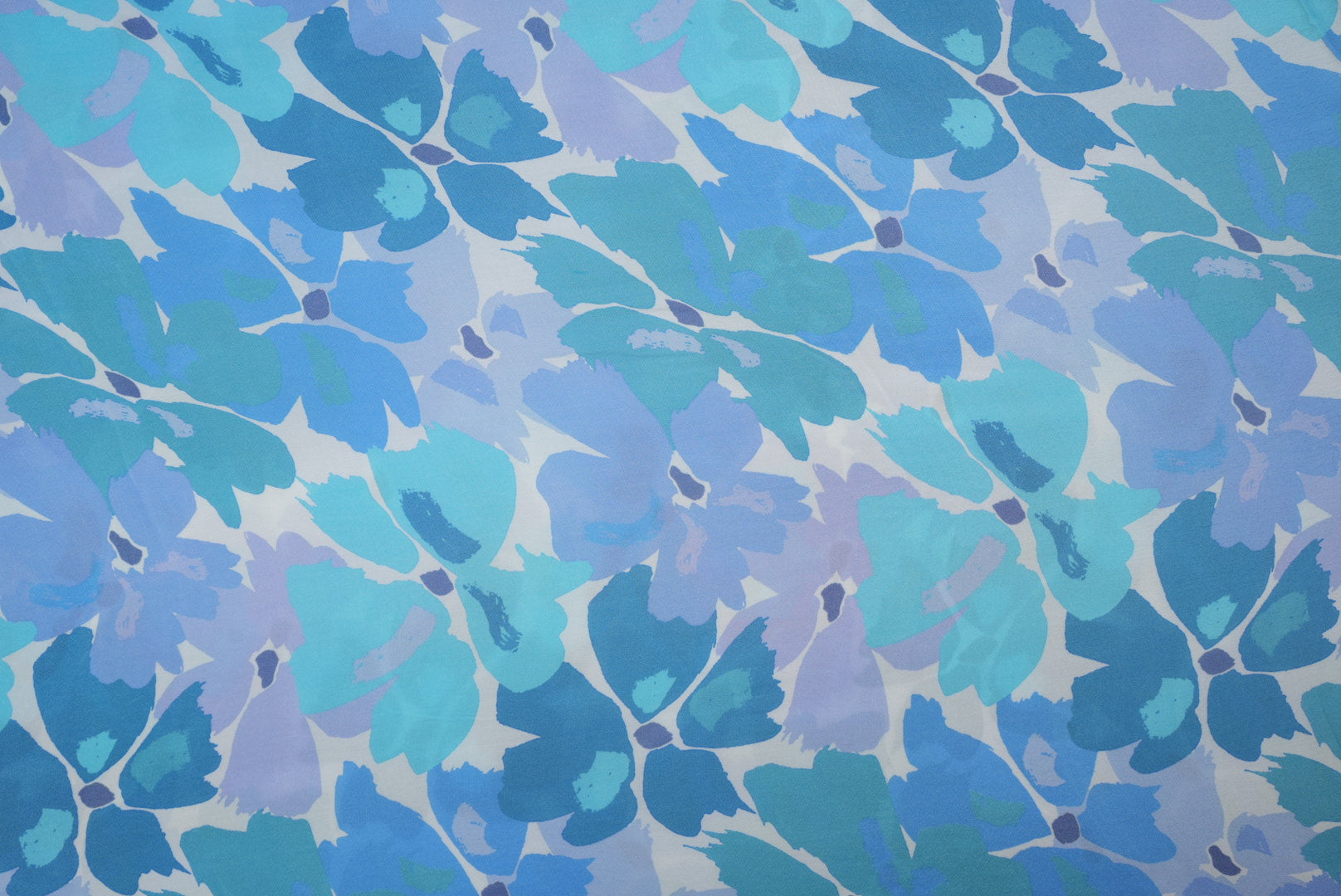 Shades Of Blue Floral Digital Printed Rayon Fabric