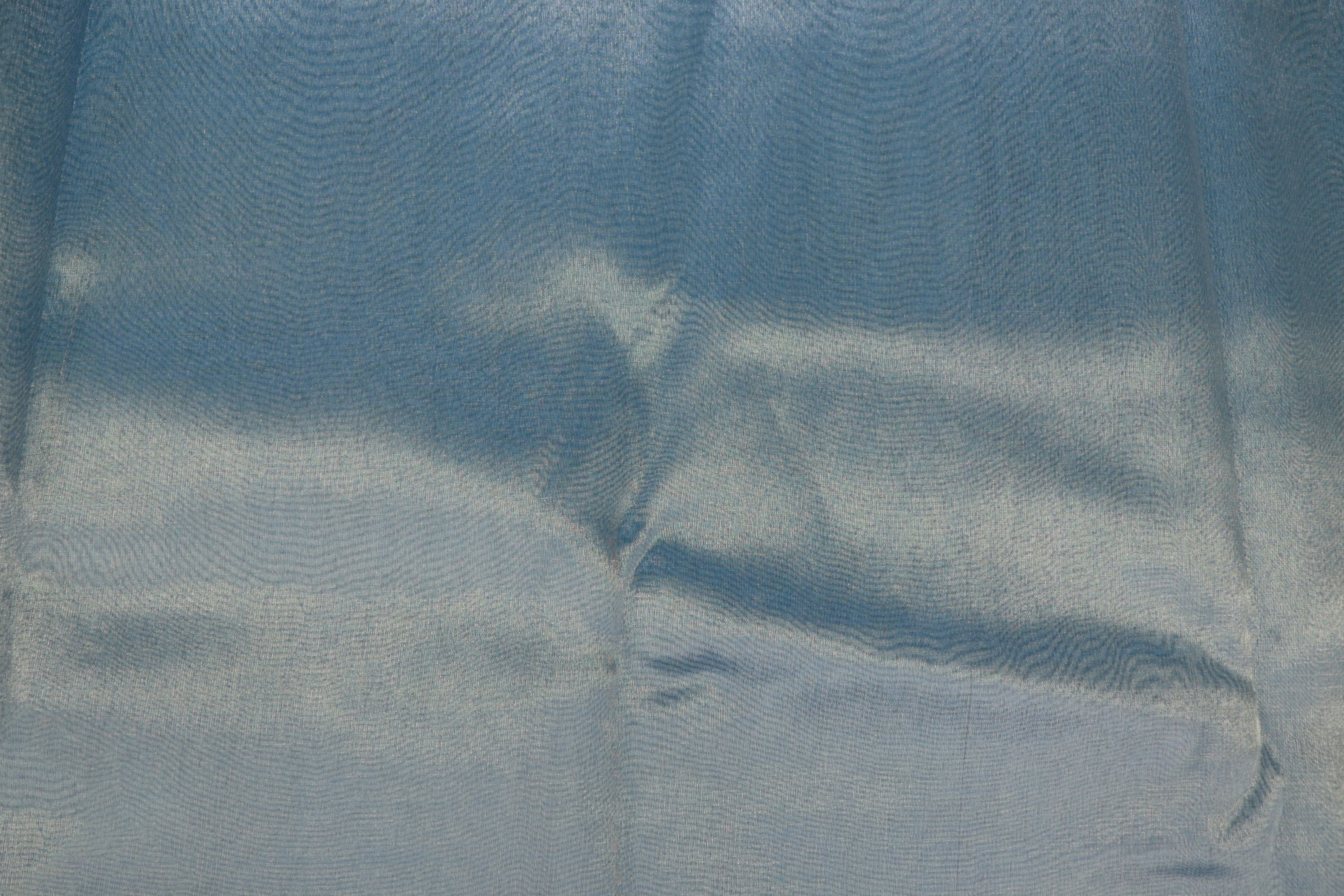 Firozi coloured tissue fabric with silver shimmer