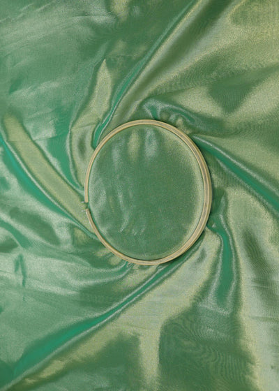 Light Green Coloured Tissue Fabric With Silver Shimmer | 8527(13)