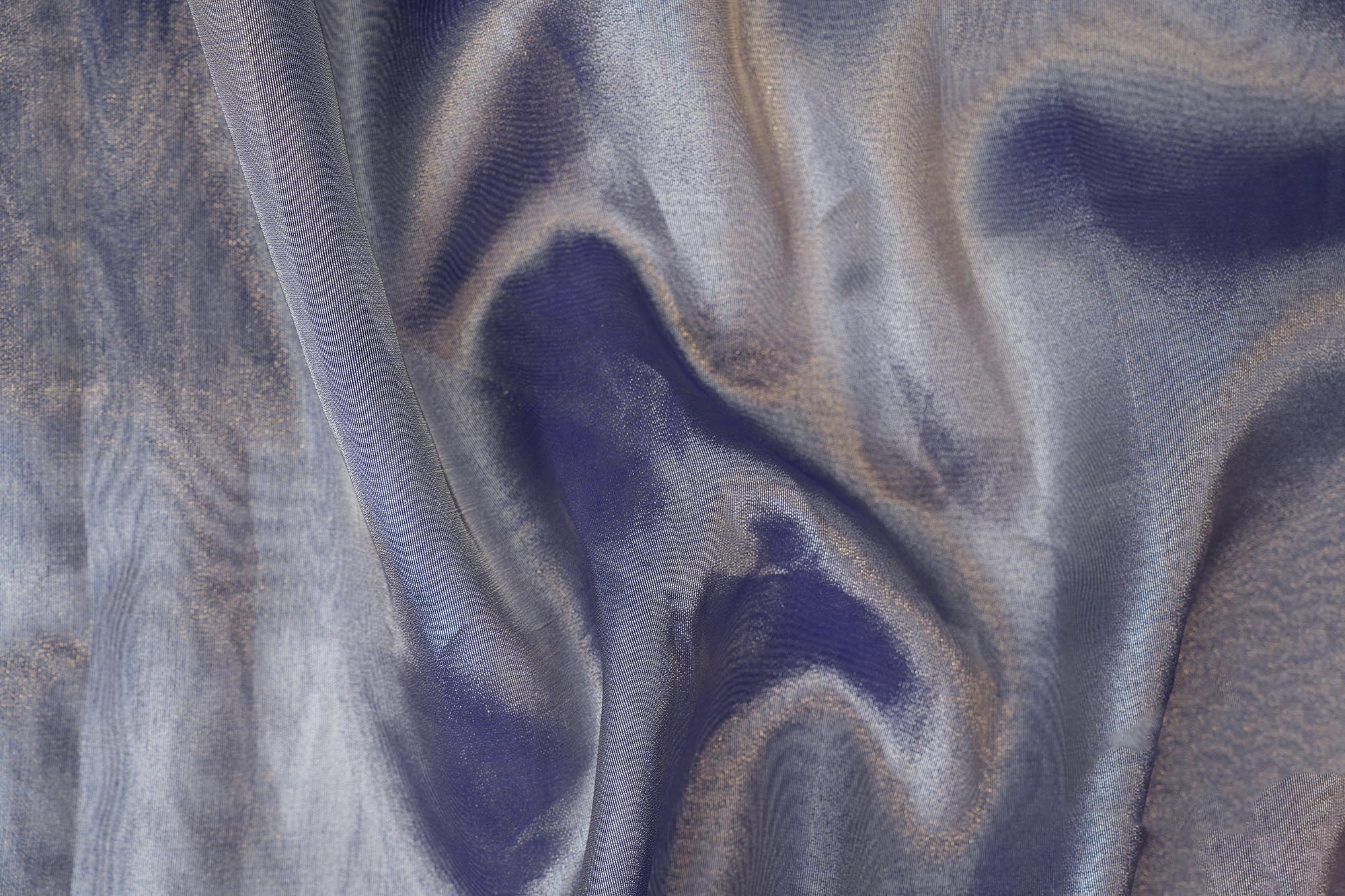 Royal blue coloured tissue fabric with silver shimmer