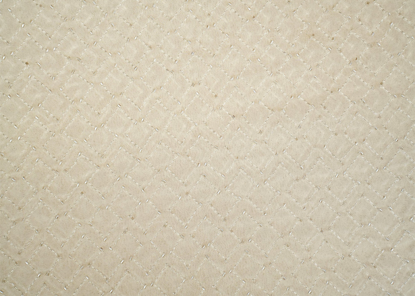 White Georgette Glam with All-Over Box Pattern, Kutdana, and Threadwork