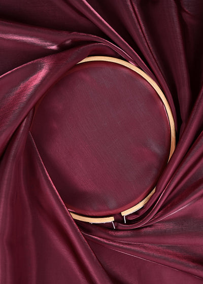Dark Maroon Colored Organza Satin Fabric 8874(101)