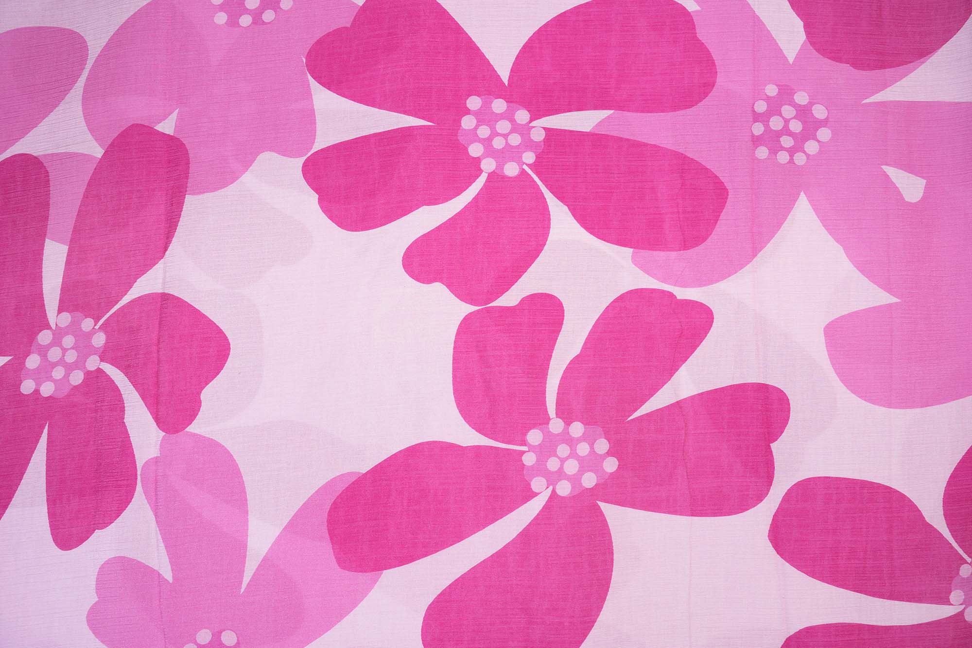 Pink Floral Digital Printed Chinnon Chiffon Fabric