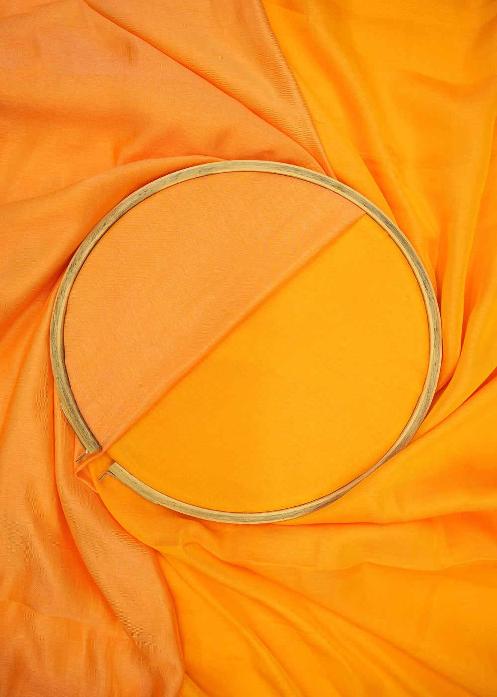 Orange-coloured-barfi-silk-fabric-| -9248(4)-close-view