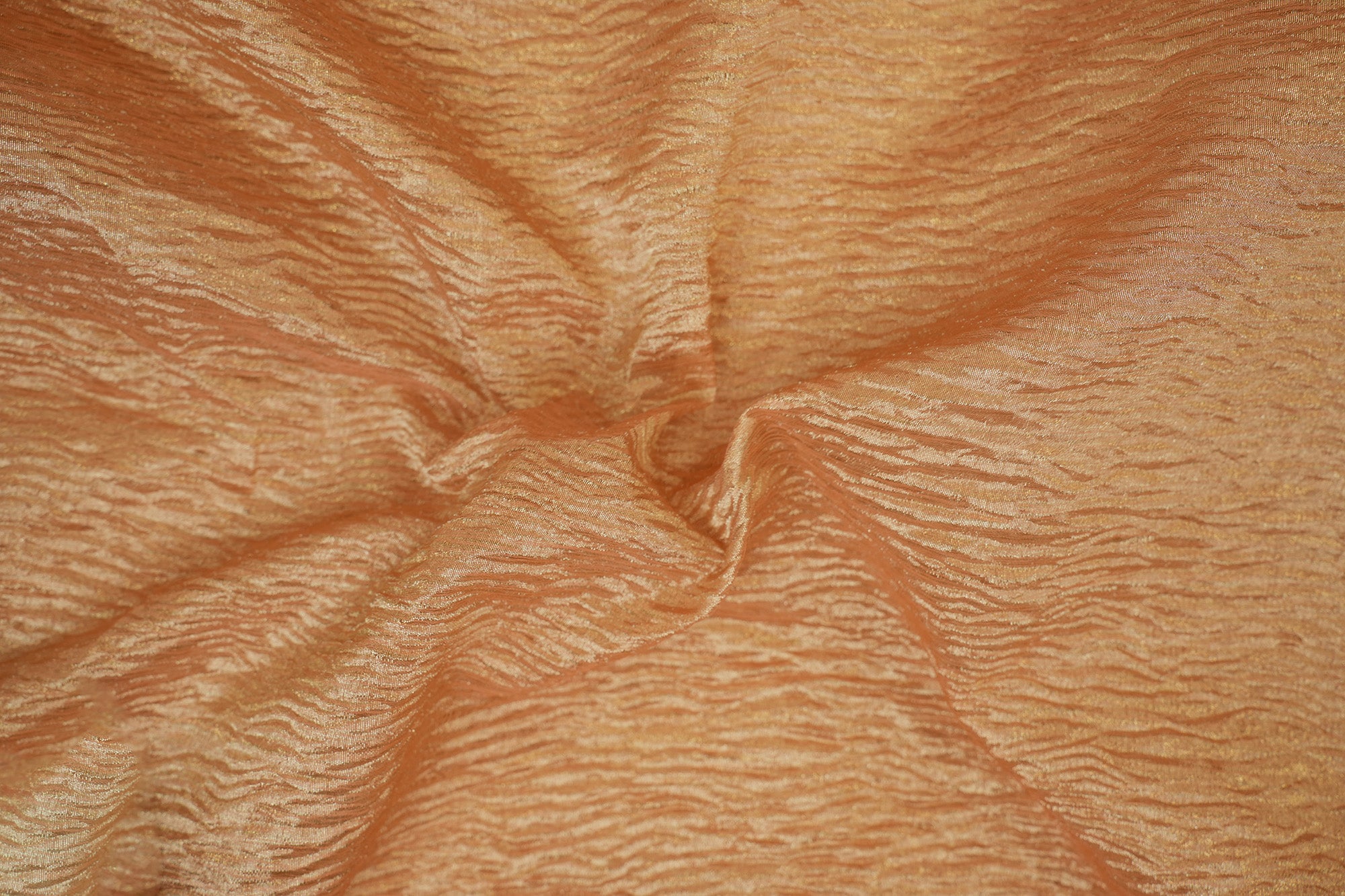 Pastel orange crushed tissue with shimmer