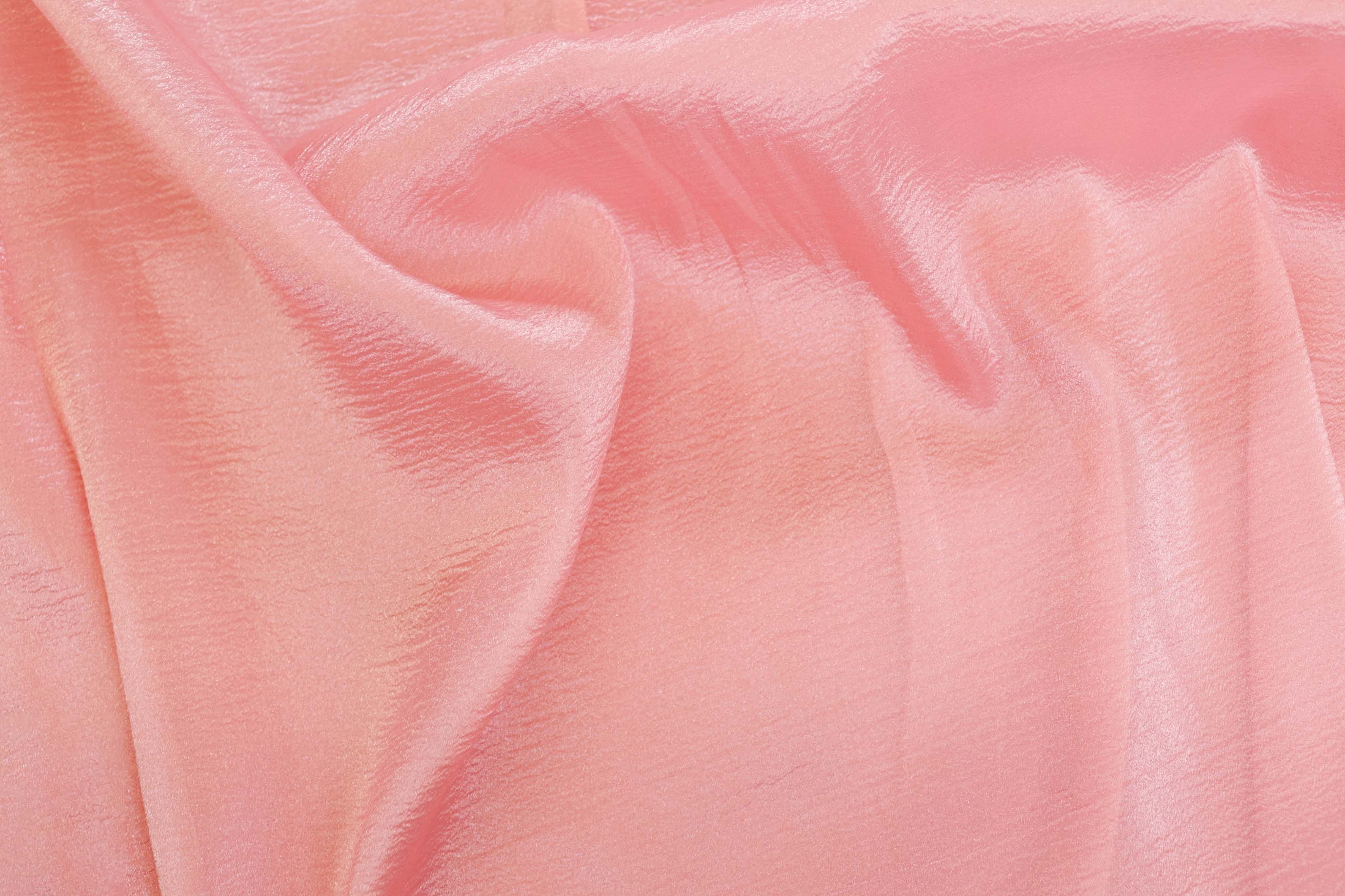 Baby pink coloured crushed tissue organza fabric