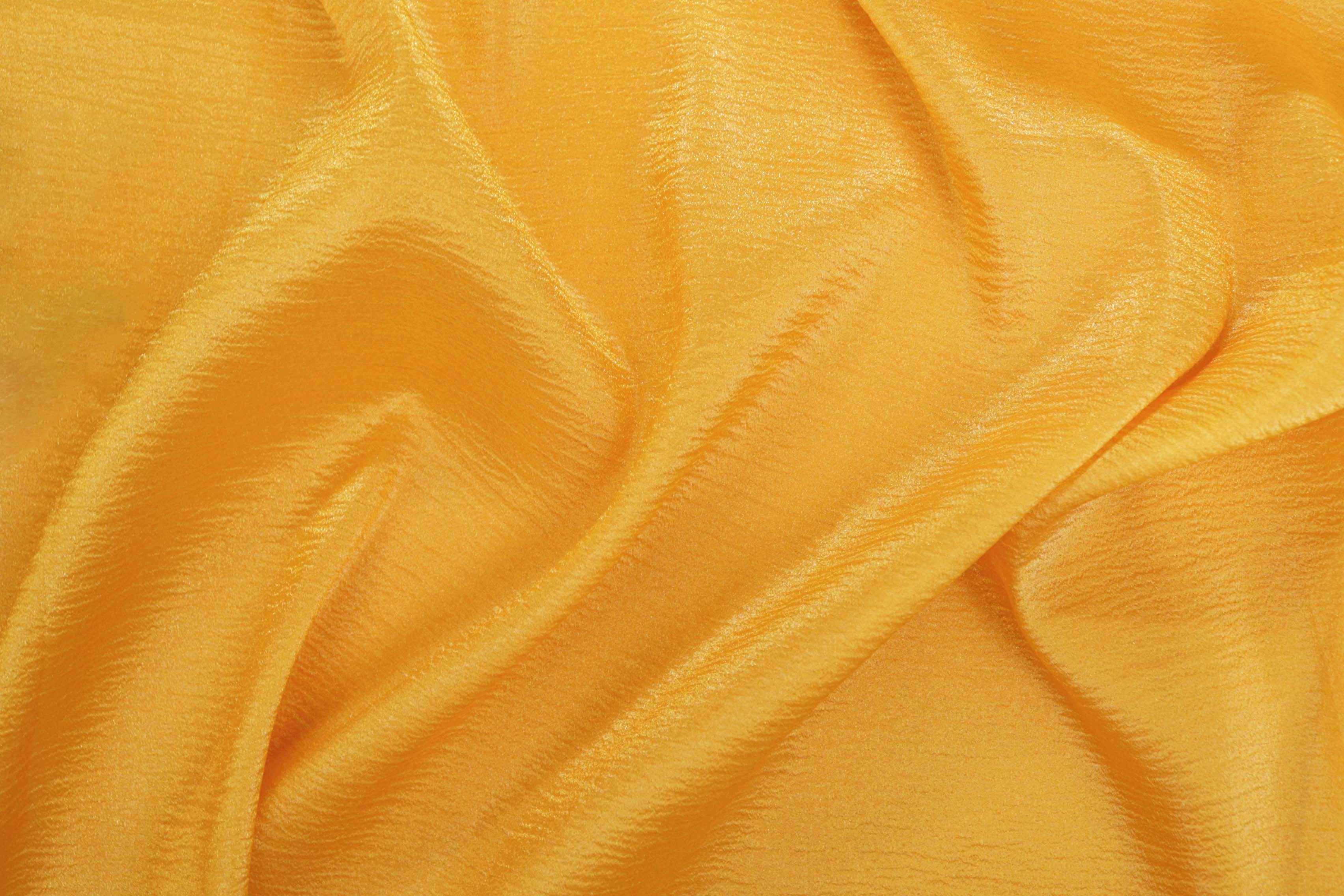 Mustard yellow  coloured crushed tissue organza fabric