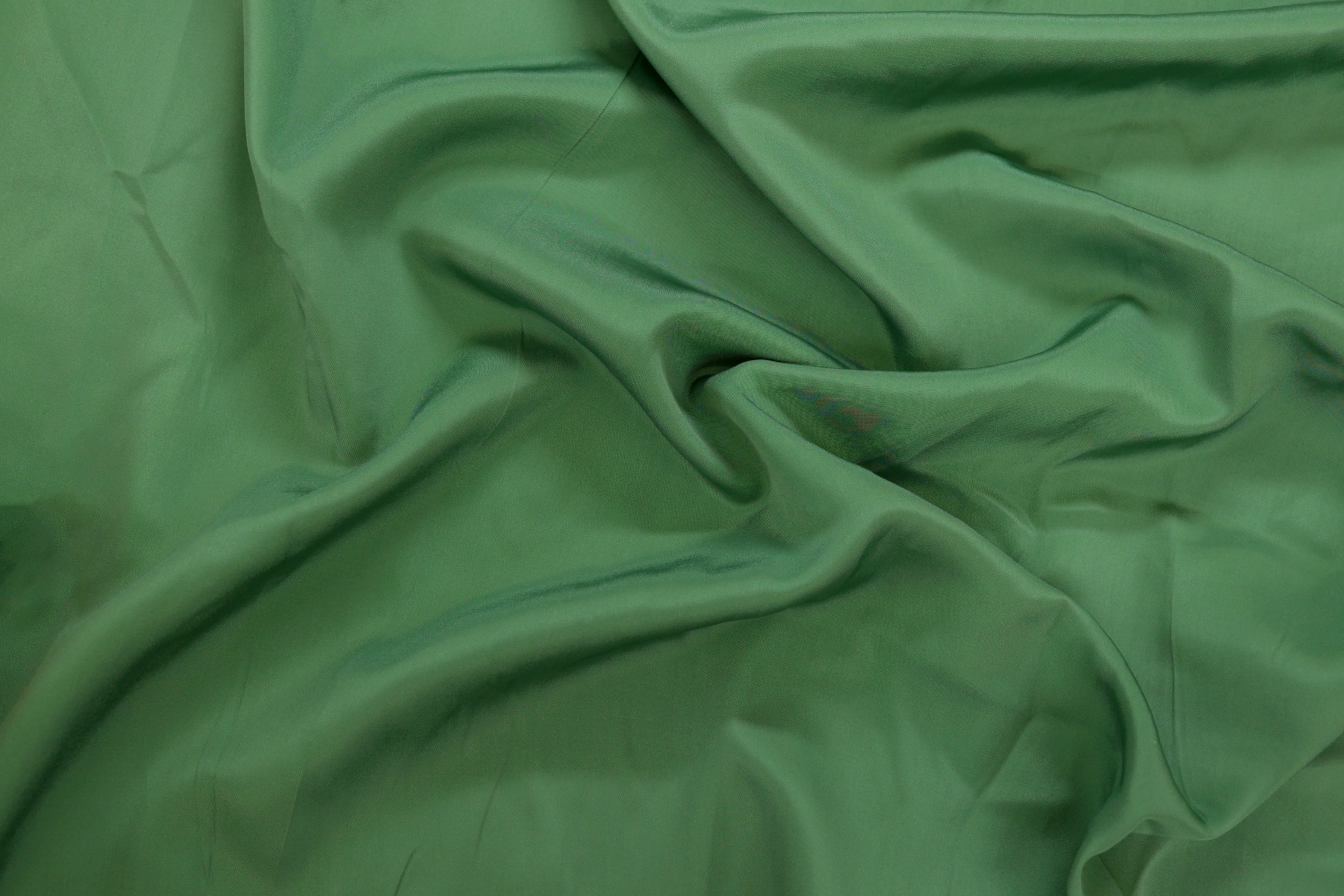 Fern green coloured  habutai silk fabric